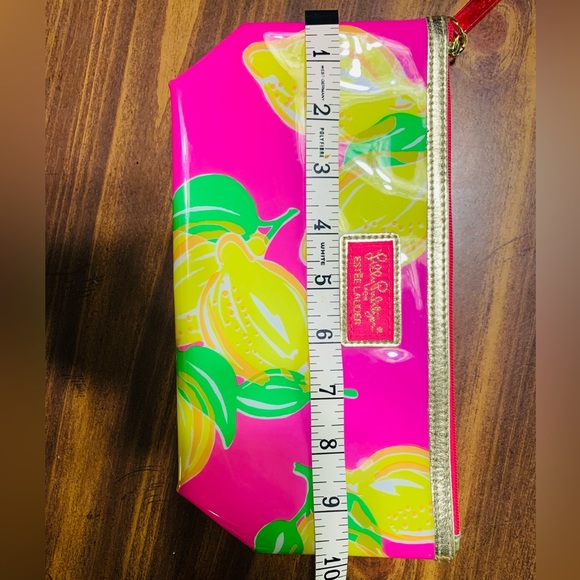 Lily Pulitzer for Estée Lauder Pink and Yellow Lemon Makeup Bag Cosmetic Bag - Picture 6 of 7